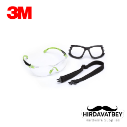 3M SOLUS S1201 SGAFKT-EU YEŞİL SİYAH KENAR ŞEFFAF GÖZLÜK KİT