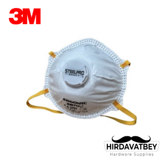 3M STEELPRO 2870V FFP2 NR KONİK MASKE (10 ADET/KUTU)