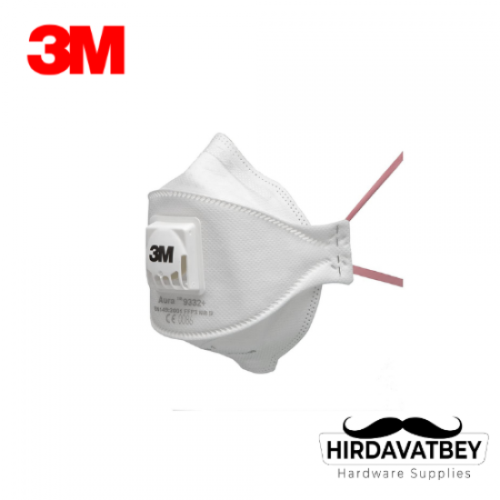3M 9332+ VENTİLLİ TOZ MASKESİ FFP3 AURA (10 ADET/KUTU)