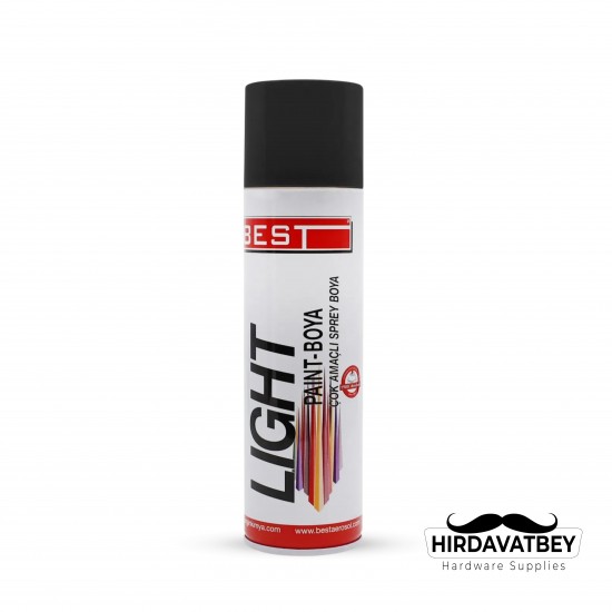 BEST LIGHT SPREY BOYA 250 ML MAT SİYAH (1 KOLİ 30 ADET)