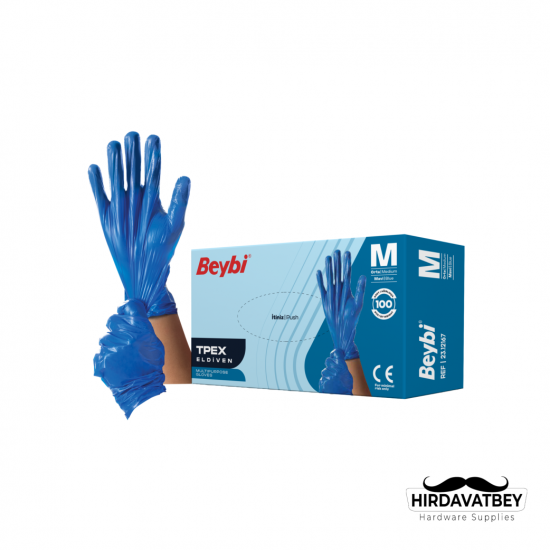 BEYBİ TPEX ELDİVEN MAVİ - 100'LÜK KUTU / 1 KOLİ 40 ADET