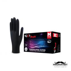 BEYBİ NJOY PUDRASIZ SİYAH NİTRİL MUAYENE ELDİVENİ - 100'LÜK KUTU / 1 KOLİ 20 ADET