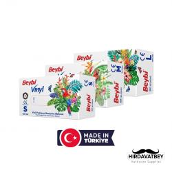 BEYBİ VİNİL PUDRASIZ MUAYENE ELDİVENİ MDR - 100'LÜK KUTU / 1 KOLİ 20 ADET