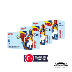 BEYBİ PUDRASIZ MAVİ NİTRİL MUAYENE ELDİVENİ - 100'LÜK KUTU / 1 KOLİ 20 ADET