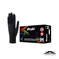 BEYBİ PUDRASIZ SİYAH NİTRİL MUAYENE ELDİVENİ - 100'LÜK KUTU / 1 KOLİ 20 ADET