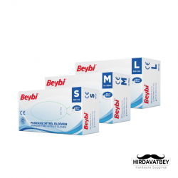 BEYBİ PUDRASIZ MAVİ NİTRİL MUAYENE ELDİVENİ - 100'LÜK KUTU / 1 KOLİ 20 ADET