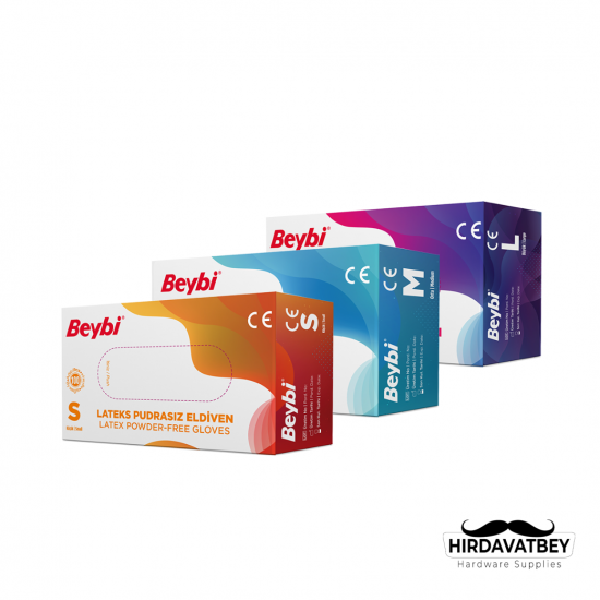 BEYBİ PUDRASIZ LATEKS MUAYENE ELDİVENİ - 100'LÜK KUTU / 1 KOLİ 20 ADET
