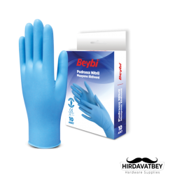 BEYBİ PUDRASIZ MAVİ NİTRİL MUAYENE ELDİVENİ - 15X10'LÜK DİSPLAY KUTU / 1 KOLİ 12 ADET