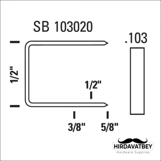DUZEY SB103020 ZIMBA TELİ P-50-10B/16 (PAKET/2500 ADET)