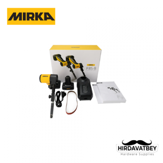 MIRKA® FBS-B KABLOSUZ DAR KALİBRE ZIMPARA MAKİNESİ 10 X 330 MM MAX 12V / BATARYASIZ