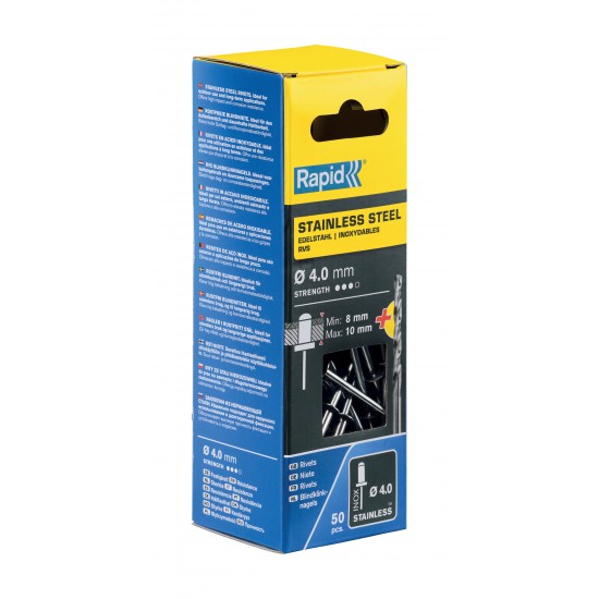 RAPİD PERÇİN Ø4X14MM PASLANMAZ + MATKAP UCU 50 ADET RAPİD PERÇİN Ø4X14MM PASLANMAZ + MATKAP UCU 50 ADET