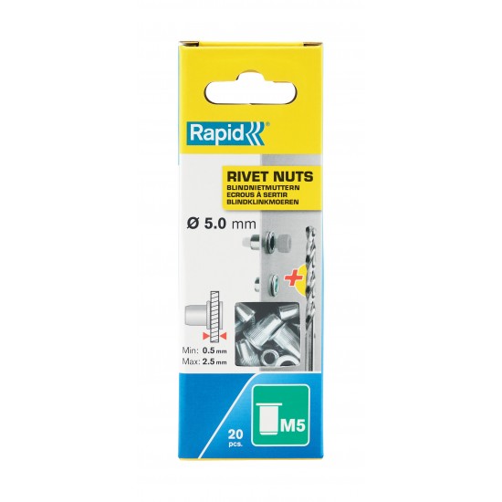 RAPİD ÇELİK PERÇİN SOMUN M5 + MATKAP UCU 20 ADET RAPİD ÇELİK PERÇİN SOMUN M5 + MATKAP UCU 20 ADET