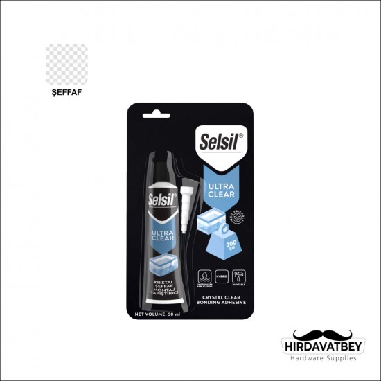 SELSİL ULTRA CLEAR CAM ŞEFFAFI MONTAJ YAPIŞTIRICI TÜP - 50 ML / 1 KOLİ 12 ADET