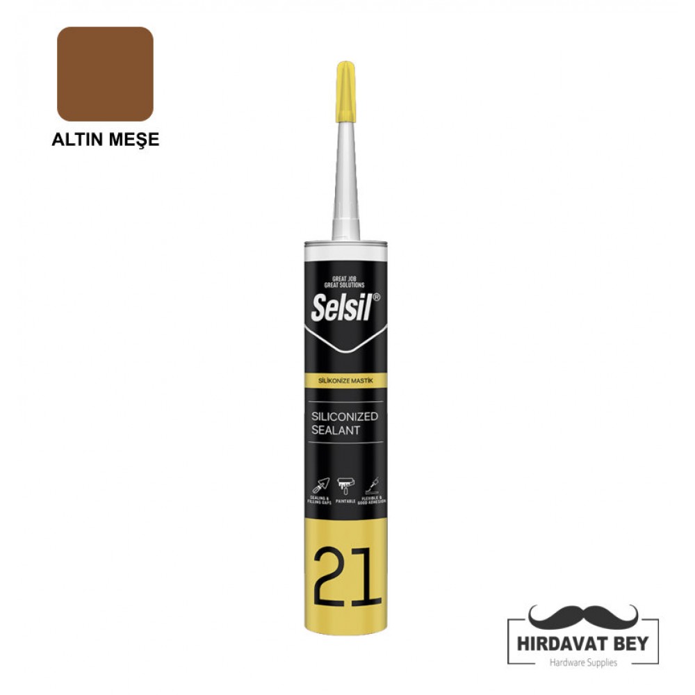 SELSİL SİLİKONİZE MASTİK - 500 GR (ALTIN MEŞE) - 21 / 1 KOLİ 25 ADET