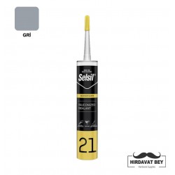 SELSİL SİLİKONİZE MASTİK - 500 GR (GRİ) - 21 / 1 KOLİ 25 ADET