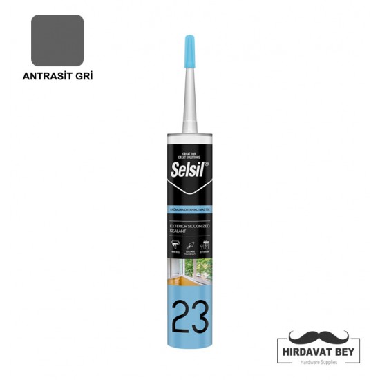 SELSİL YAĞMURA DAYANIKLI MASTİK - 486 GR (ANTRASİT GRİ) - 23 / 1 KOLİ 25 ADET