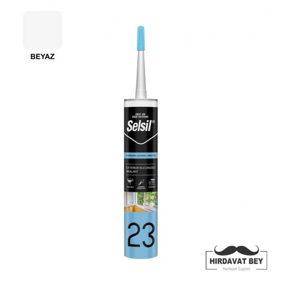 SELSİL YAĞMURA DAYANIKLI MASTİK - 486 GR (BEYAZ) - 23 / 1 KOLİ 25 ADET