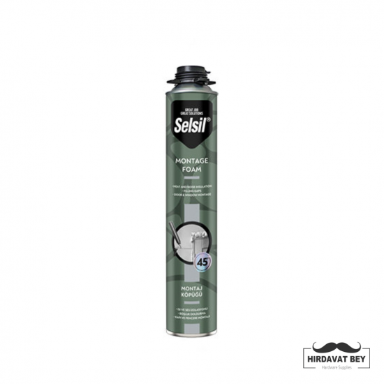 SELSİL PU MONTAJ KÖPÜĞÜ - 750 GR TABANCALI / 1 KOLİ 16 ADET SELSİL PU MONTAJ KÖPÜĞÜ - 750 GR TABANCALI / 1 KOLİ 16 ADET