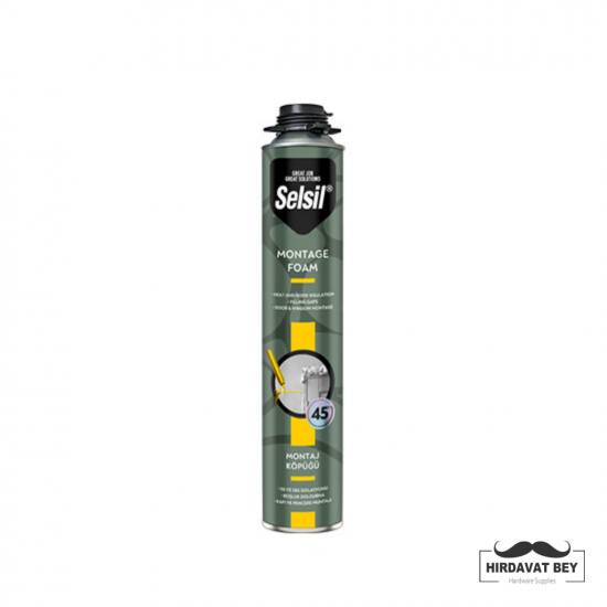 SELSİL PU MONTAJ KÖPÜĞÜ - 840 GR (750ML) TABANCALI / 1 KOLİ 16 ADET