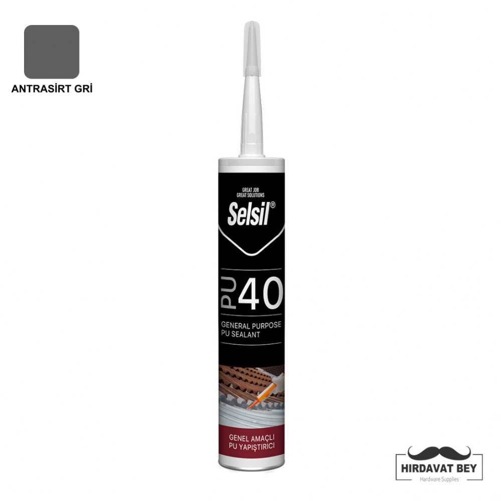 SELSİL PU MASTİK 40 SHORE - 280 ML (ANTRASİT GRİ) - 40 / 1 KOLİ 25 ADET