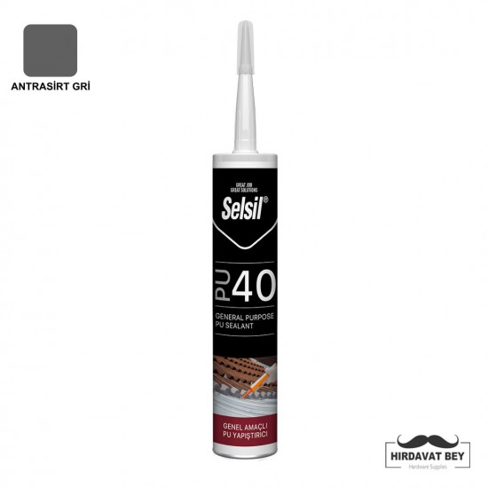 SELSİL PU MASTİK 40 SHORE - 280 ML (ANTRASİT GRİ) - 40 / 1 KOLİ 25 ADET