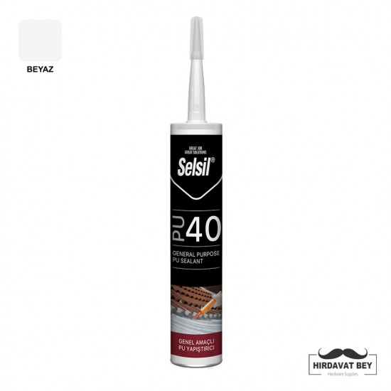 SELSİL PU MASTİK 40 SHORE - 280 ML (BEYAZ) - 40 / 1 KOLİ 25 ADET