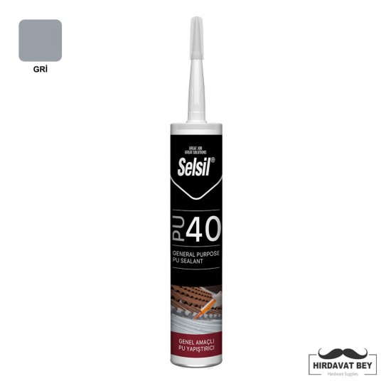 SELSİL PU MASTİK 40 SHORE - 280 ML (GRİ) - 40 / 1 KOLİ 25 ADET