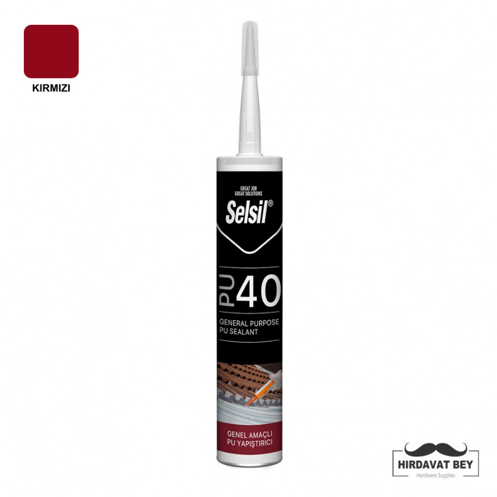 SELSİL PU MASTİK 40 SHORE - 280 ML (KIRMIZI) - 40 / 1 KOLİ 25 ADET