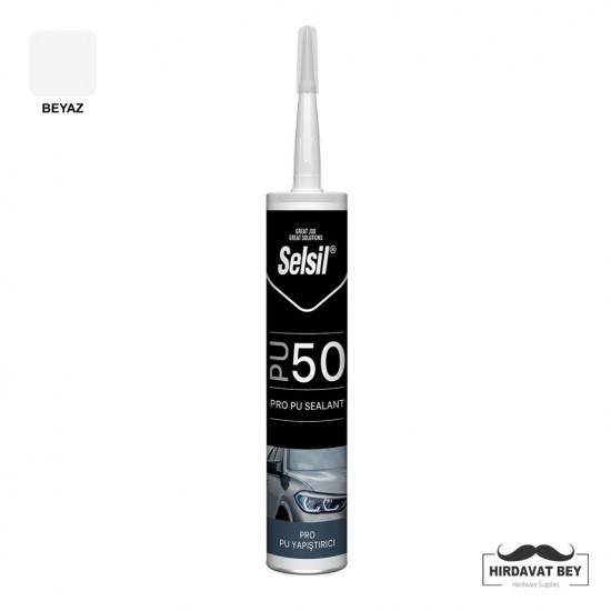 SELSİL PU MASTİK 50 SHORE - 280 ML (BEYAZ) / 1 KOLİ 25 ADET