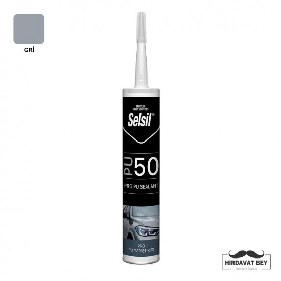 SELSİL PU MASTİK 50 SHORE - 280 ML (GRİ) / 1 KOLİ 25 ADET