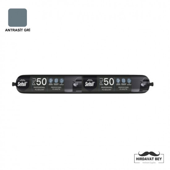 SELSİL PU MASTİK 50 SHORE 600 ML - (ANTRASİT GRİ) / 1 KOLİ 25 ADET