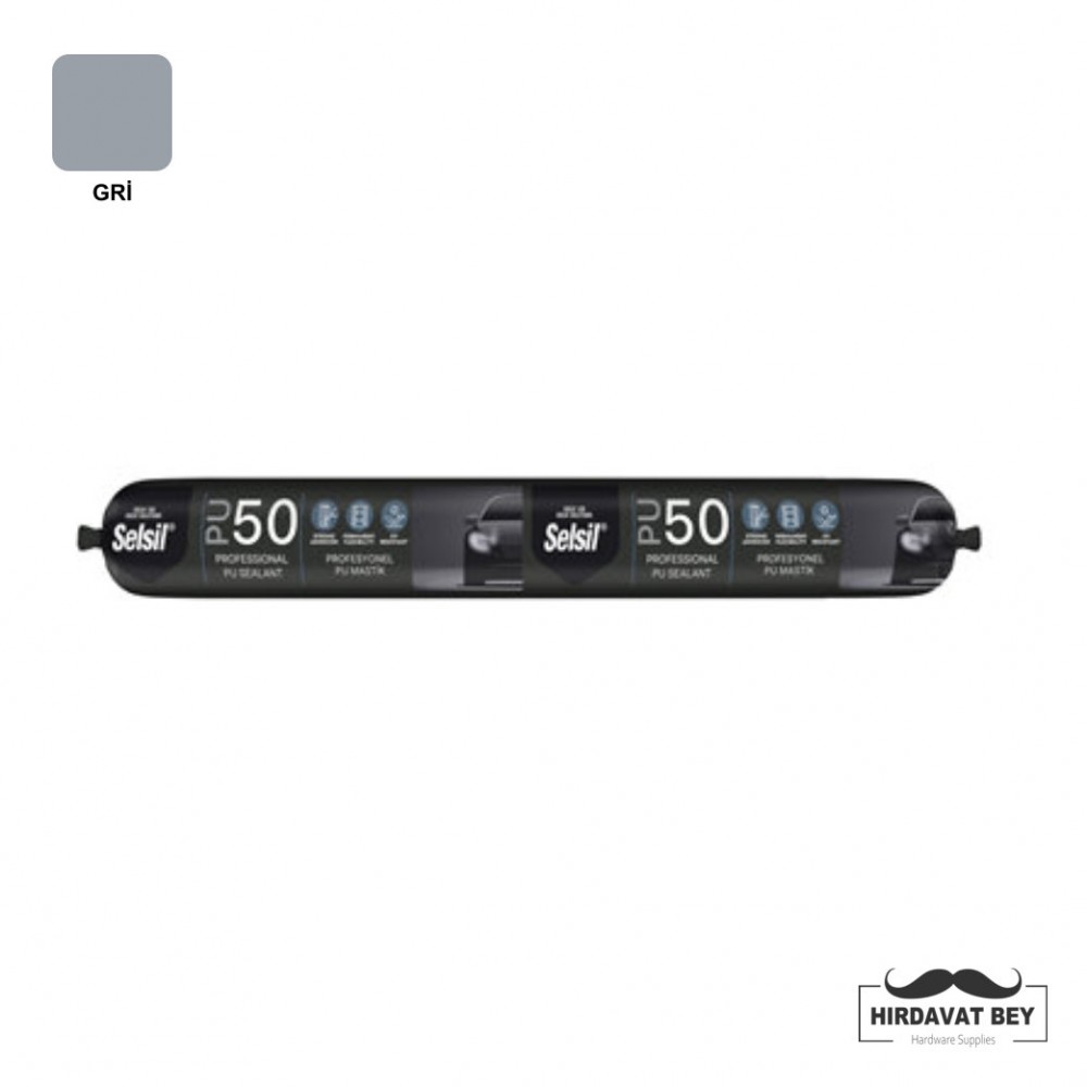 SELSİL PU MASTİK 50 SHORE 600 ML - (GRİ) / 1 KOLİ 25 ADET