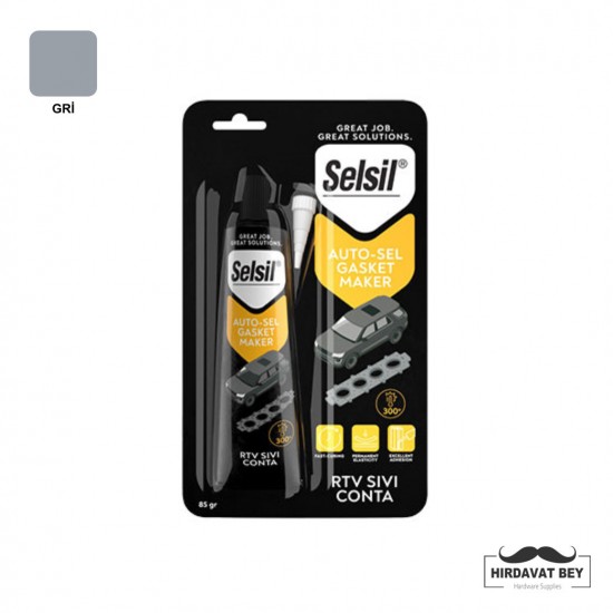 SELSİL AUTO-SEL RTV SIVI CONTA TÜP GRİ (BLİSTERLİ 85 GR) / 1 KOLİ 24 ADET