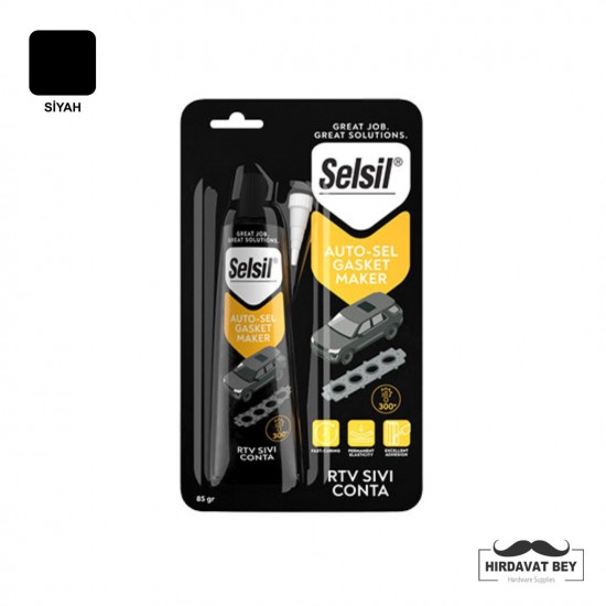 SELSİL AUTO-SEL RTV SIVI CONTA TÜP SİYAH (BLİSTERLİ 85 GR) / 1 KOLİ 24 ADET