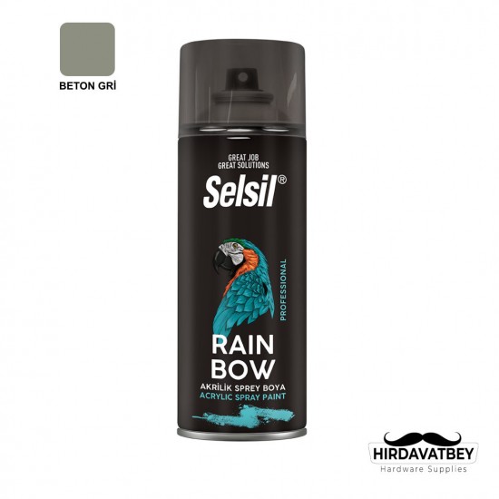 SELSİL RAINBOW COLORS 400 ML - BETON GRİ (RAL-7023) / 1 KOLİ 12 ADET