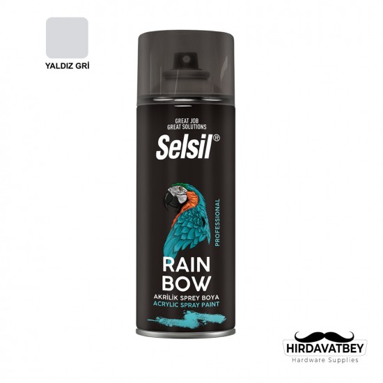SELSİL RAINBOW COLORS 400 ML - ISI YALDIZ GRİ 200C (RAL-9006) / 1 KOLİ 12 ADET