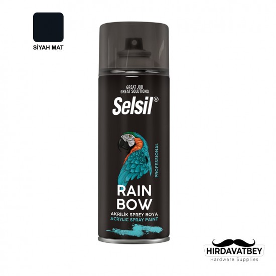 SELSİL RAINBOW COLORS 400 ML - SİYAH MAT (RAL-9005) / 1 KOLİ 12 ADET