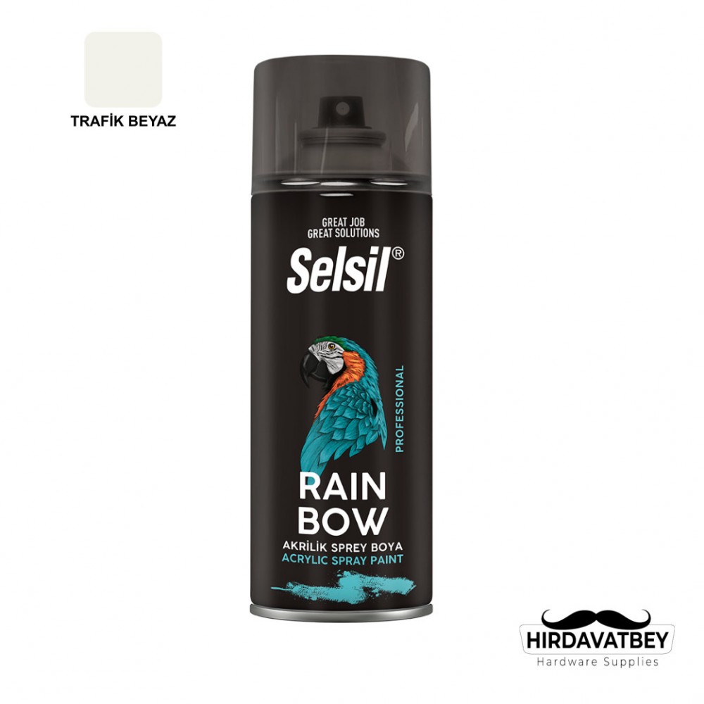 SELSİL RAINBOW COLORS 400 ML - TRAFİK BEYAZ (RAL-9016) / 1 KOLİ 12 ADET