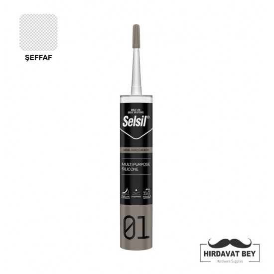 SELSİL GENEL AMAÇLI SİLİKON - 280GR (ŞEFFAF) -1 / 1 KOLİ 25 ADET