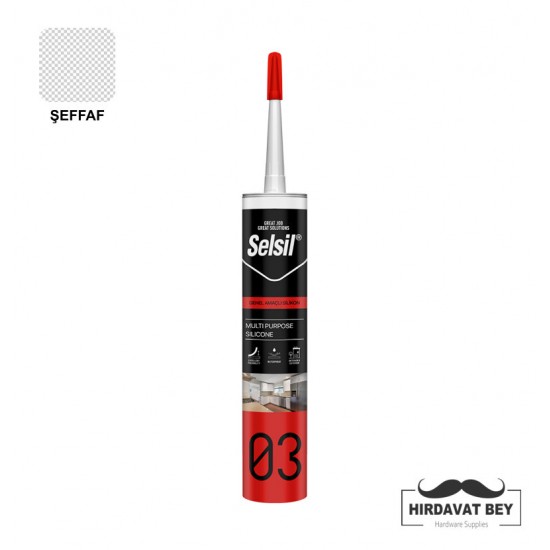 SELSİL GENEL AMAÇLI SİLİKON A - 280 ML (ŞEFFAF)  - 03 / 1 KOLİ 25 ADET