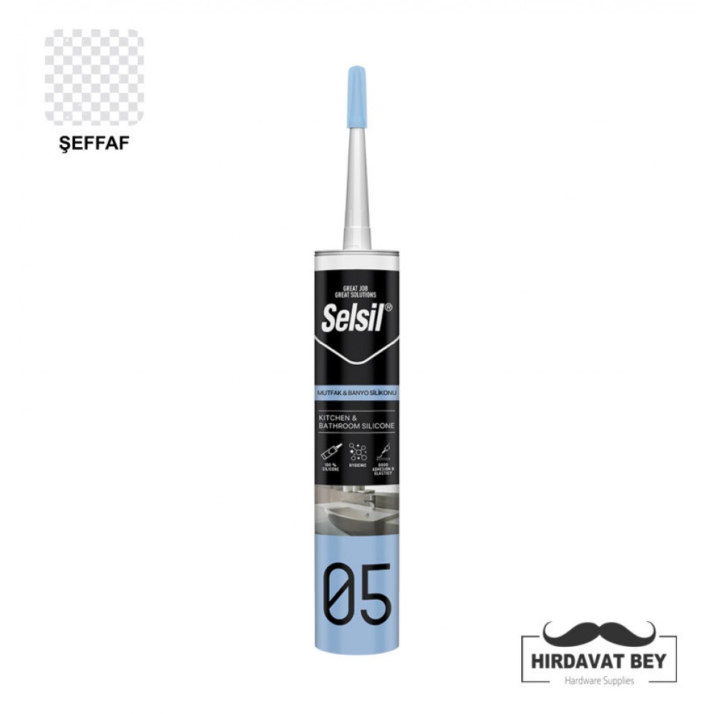 SELSİL MUTFAK BANYO DUŞAKABİN SİLİKONU - 280 ML (ŞEFFAF) - 05 / 1 KOLİ 25 ADET