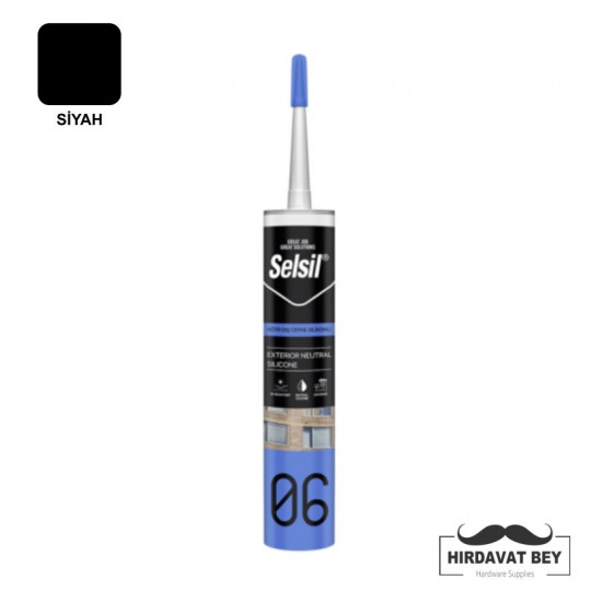 SELSİL DIŞ CEPHE SİLİKONU - 300ML (SİYAH) - 06 / 1 KOLİ 25 ADET
